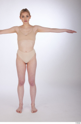 Whole Body Woman T poses White Slim Street photo references
